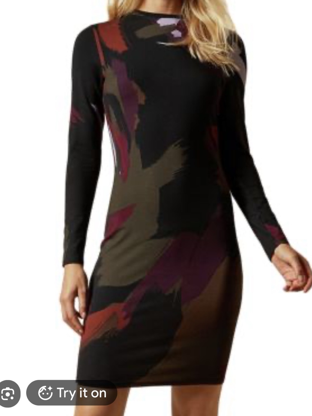 Ted Baker London Sapphire Print Long-Sleeve Bodycon Dress